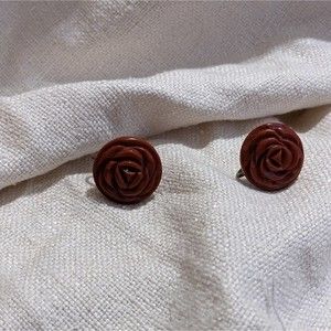 Vintage Carved bakelite earrings